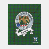 Agnew Hunting Clan Badge Scot Tartan Pset Fleece Deken (Voorkant)