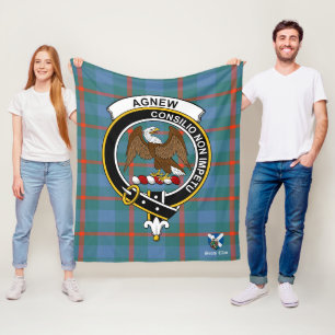 Agnew Oude Clan Badge Tartan Schotlandse ruit Fleece Deken