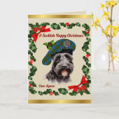 Agnew Scottie Dog gepersonaliseerde Xmas Kaart (Gele Bloem)