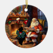 Agnew Scottie Dog & Santa Personalized Keramisch Ornament (Voorkant)