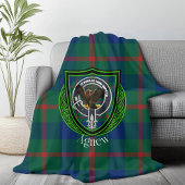 Agnew Scottish Clan Tartan & Crest Fleece Deken