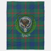 Agnew Scottish Clan Tartan & Crest Fleece Deken (Voorkant)