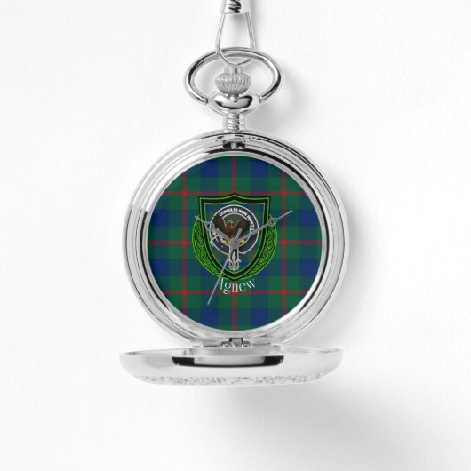 Agnew Scottish Clan Tartan & Crest Horloge (Voorkant)
