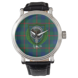 Agnew Scottish Clan Tartan & Crest Horloge