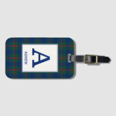 Agnew Tartan Groen en Blauw Plaid Patroon Bagagelabel (Voorkant (horizontaal))