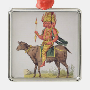 Agni, god van de brand, gegraveerd door Charles Et Metalen Ornament