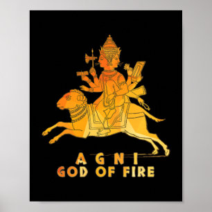 Agni Hindu God van Vuur India Poster