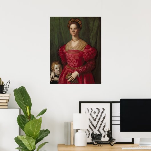 Agnolo Bronzino Een jonge vrouw en haar kleine jon Poster (Thuiskantoor)