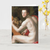 Agnolo Bronzino Portrait Fine Art Greetings Card Kaart (Gele Bloem)