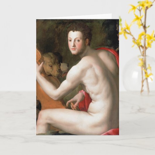 Agnolo Bronzino Portrait Fine Art Greetings Card Kaart (Gele Bloem)