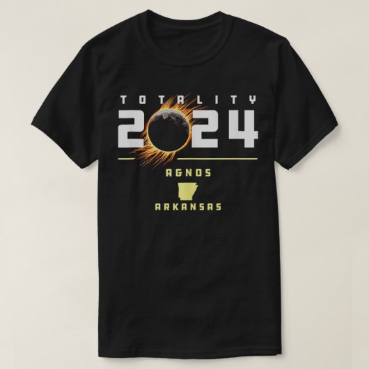 Agnos Arkansas 2024 totale zonsverduistering T-shirt (Design voorkant)