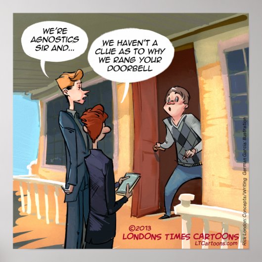 Agnostic Missionaries Funny Poster (Voorkant)