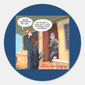 Agnostic Missionaries Funny Ronde Sticker (Voorkant)