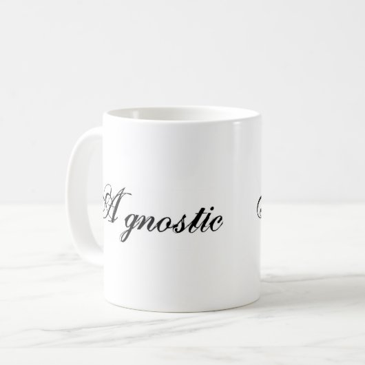 Agnostic (Script) Koffiemok (Voorkant links)