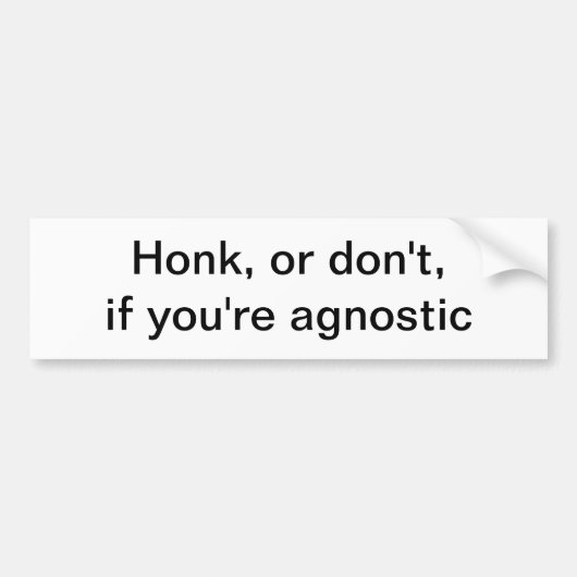 agnostische bumper bumpersticker (Voorkant)