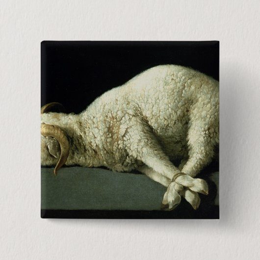 Agnus Dei, c.1635-40 Vierkante Button 5,1 Cm (Voorkant)