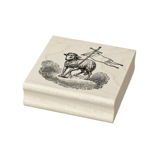 Agnus dei / Christelijk Pascal lam (wolken) Rubberstempel (Stempel)
