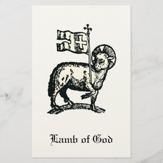 Agnus Dei Het Paaslam Gods Fijne Kunst Briefpapier (Voorkant)