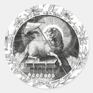 Agnus Dei Lam Gods Ronde Sticker 