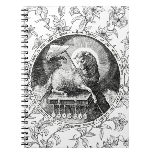 Agnus Dei Lam Gods Spiraal Notebook Notitieboek (Voorkant)