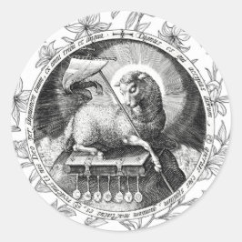 Agnus Dei Lamb of God Round Sticker 