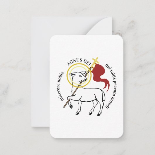Agnus Dei Notitiekaartje (Voorkant)