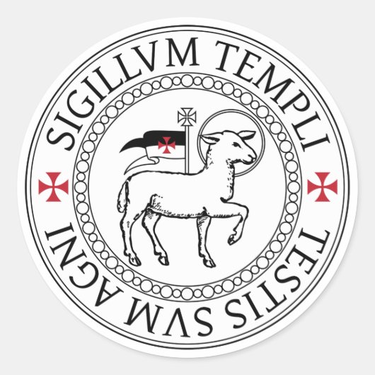 Agnus Dei Templar Sticker (Voorkant)
