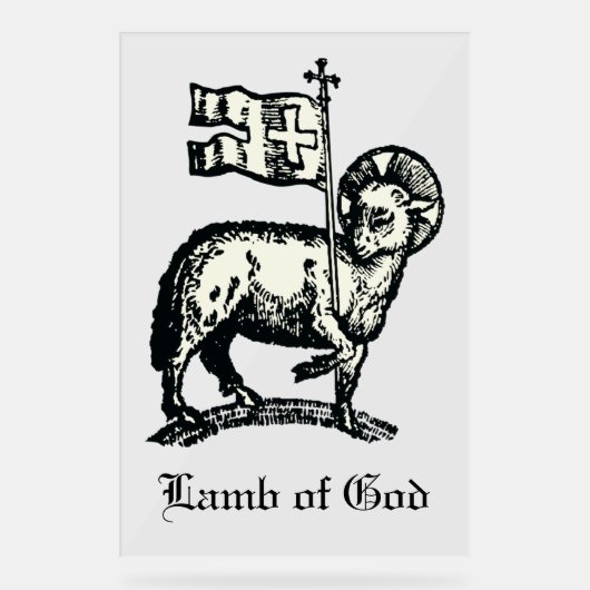 Agnus Dei The Paschal Lamb of God Fine Art  Acryl Bord (Voorkant)