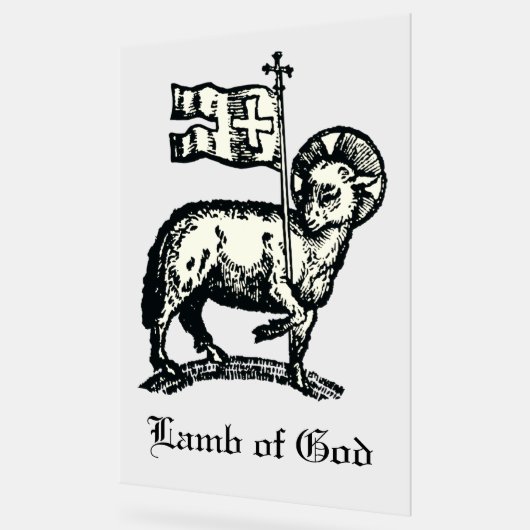 Agnus Dei The Paschal Lamb of God Fine Art  Acryl Bord (Hoek)