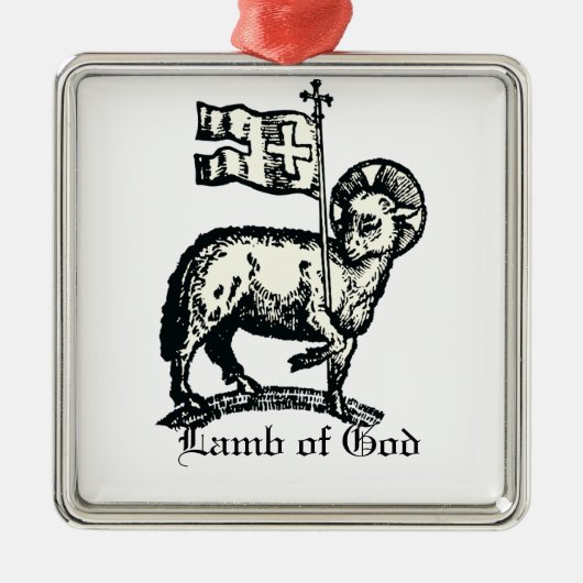Agnus Dei The Paschal Lamb of God Fine Art  Metalen Ornament (Voorkant)