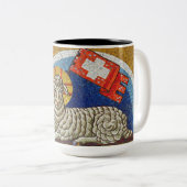 Agnus Dei Tweekleurige Koffiemok (Voorkant rechts)