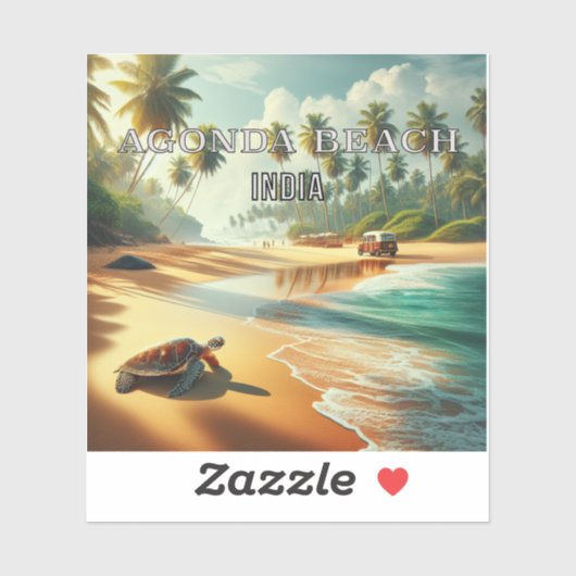 Agonda Beach India 3 inch Vinyl Sticker (Vel)
