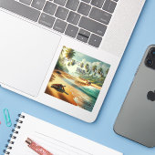 Agonda Beach India 3 inch Vinyl Sticker (Laptop met iPhone)