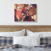 Agonie, De Doodsstrijd door Egon Schiele Canvas Afdruk (Insitu (Slaapkamer))