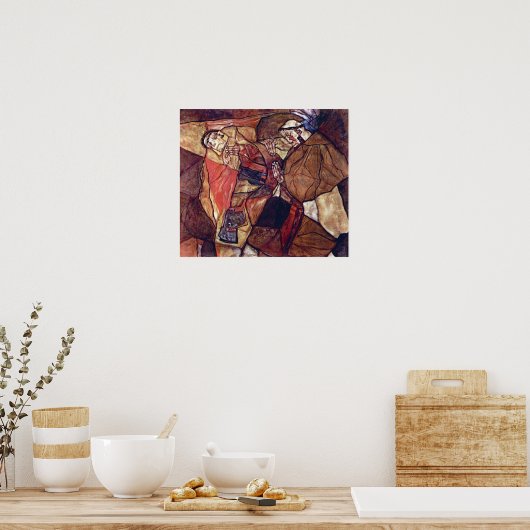Agony, de doodsstrijd van Egon Schiele Poster (Keuken)