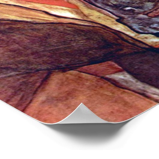 Agony, de doodsstrijd van Egon Schiele Poster (Hoek)