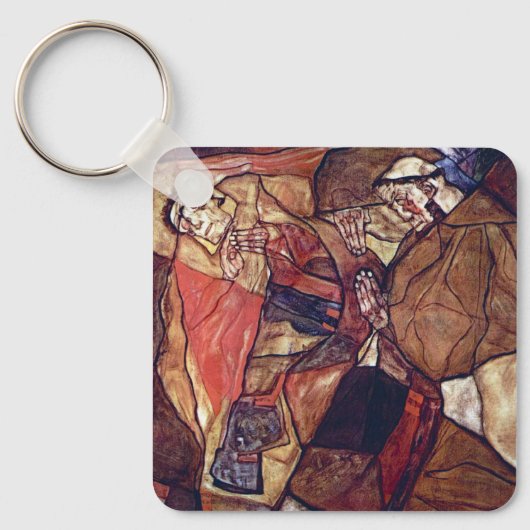 Agony, de doodsstrijd van Egon Schiele Sleutelhanger (Voorkant)