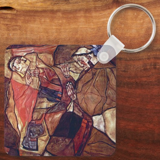 Agony, de doodsstrijd van Egon Schiele Sleutelhanger (Achterkant)
