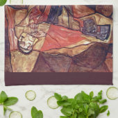 Agony, de doodsstrijd van Egon Schiele Theedoek (Gevouwen)