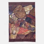 Agony, de doodsstrijd van Egon Schiele Theedoek (Verticaal)