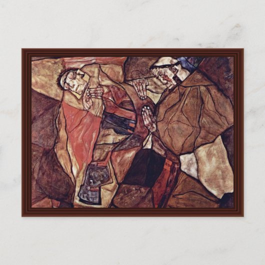 Agony (de doodsstrijd) van Schiele Egon Briefkaart (Voorkant)