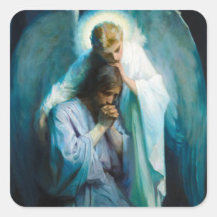 Agony in de tuin, 1898 door Frans Schwartz Vierkante Sticker