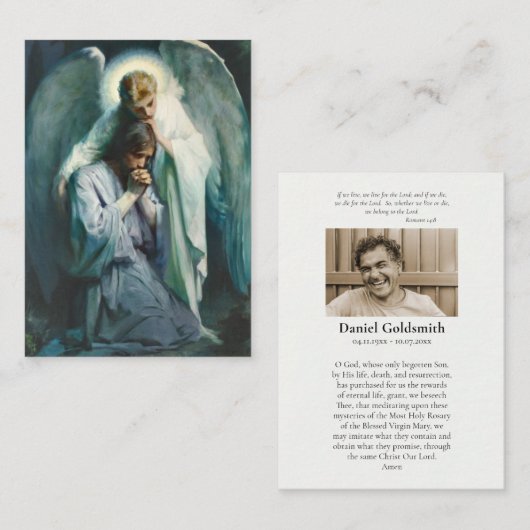 Agony in de tuin begrafenisgebed Kaart Plaatskaartje (Voorkant / Achterkant)