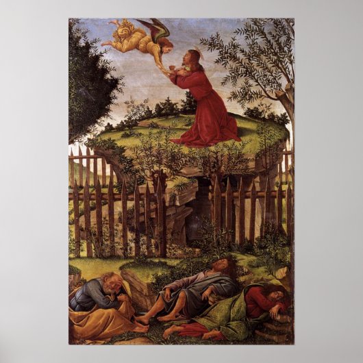 Agony in de tuin - Botticelli - c1500 Poster (Voorkant)