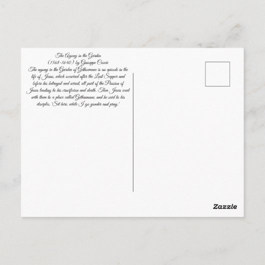 Agony in the Garden Briefkaart (Achterkant)
