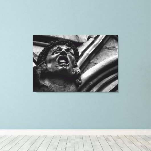 Agony of the Biting Imps Gothic Gargoyle Canvas Afdruk (Insitu (Houten vloer))
