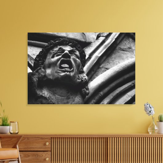 Agony of the Biting Imps Gothic Gargoyle Canvas Afdruk (Insitu (Woonkamer))