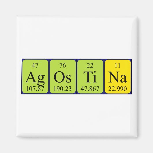Agostina periodiek table name magnet (Voorkant)
