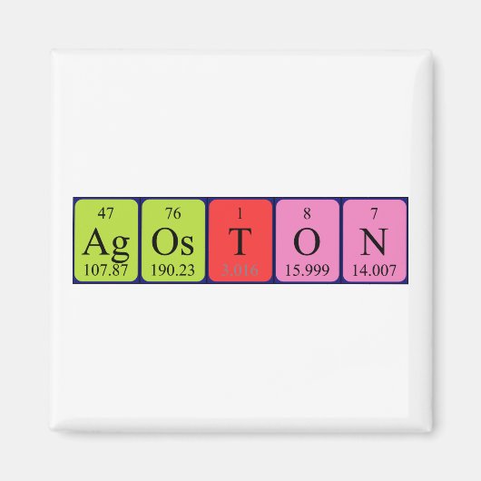 Ágoston Periodieke Naam magnet (Voorkant)