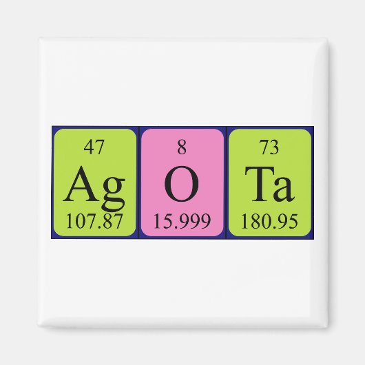Agota periodieke lijstnaam magnet (Voorkant)